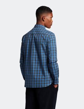 Camisa Lyle & Scott Checked Poplin Azul