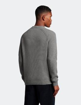 Jersey Lyle & Scott Shaker Stitch Gris