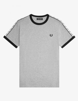 Camiseta Fred Perry Taped Ringer Gris
