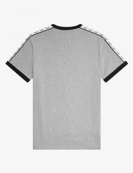 Camiseta Fred Perry Taped Ringer Gris