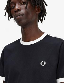 Camiseta Fred Perry Taped Ringer Negra
