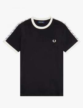 Camiseta Fred Perry Taped Ringer Negra