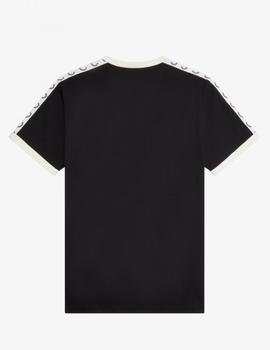 Camiseta Fred Perry Taped Ringer Negra