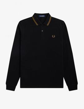 Polo Fred Perry Ls Twin Tipped Negro