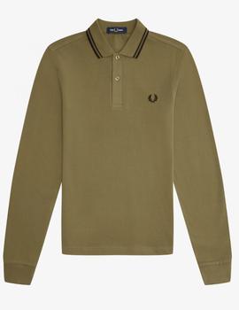 Polo Fred Perry Ls Twin Tipped Marrón
