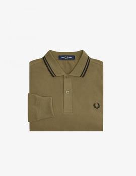 Polo Fred Perry Ls Twin Tipped Marrón