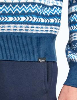 Jersey Penfield Geo Jacquard Knit Azul