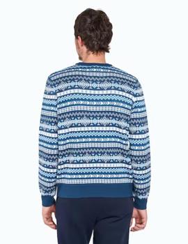 Jersey Penfield Geo Jacquard Knit Azul