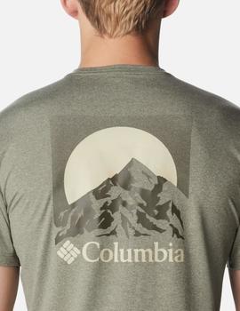 Camiseta Columbia Tech Trail Graphic T Verde Oliva
