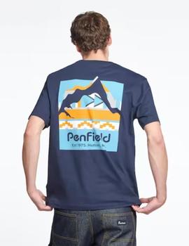Camiseta Penfield Geo Back Print Marino