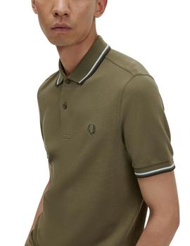 Polo Fred Perry Twin Tipped Verde Oliva