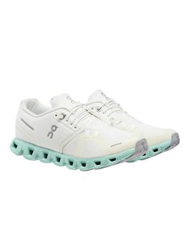 Zapatillas On Running Cloud 5 mujer  blanca y verde