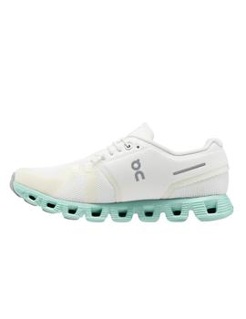 Zapatillas On Running Cloud 5 mujer  blanca y verde