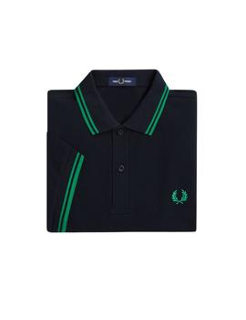Polo Fred Perry Twin Tipped Marino/Verde
