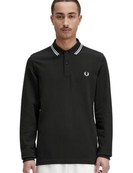 Polo Fred Perry Ls Twin Tipped Verde Oscuro hombre