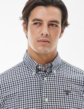 Camisa Barbour M/L Finke Tai Lo Negra/Blanca hombre