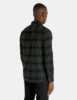 Camisa Lyle & Scott Check Flannel Negra/Verde Oliva hombre