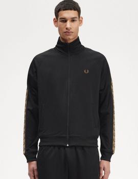 Sudadera Fred Perry Contrast Tape Track Negra/Most