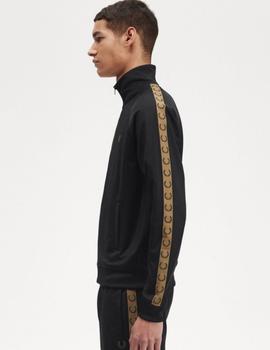 Sudadera Fred Perry Contrast Tape Track Negra/Most