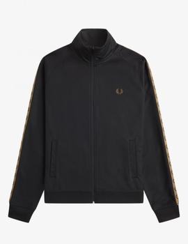 Sudadera Fred Perry Contrast Tape Track Negra/Most