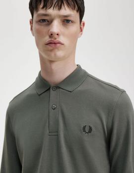 Polo Fred Perry Ls Plain Verde Oliva