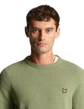 Jersey Lyle & Scott Crewn Lambswool Verde hombre