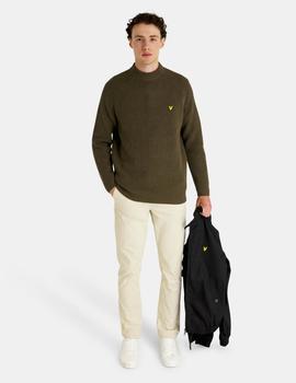 Jersey Lyle & Scott Shaker St it Mock Nec Verde Oliva hombre