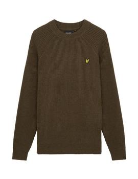 Jersey Lyle & Scott Shaker St it Mock Nec Verde Oliva hombre