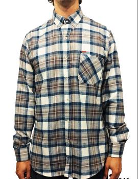 Camisa Zebra Allboarders Cuadro Beige/ Marino hombre