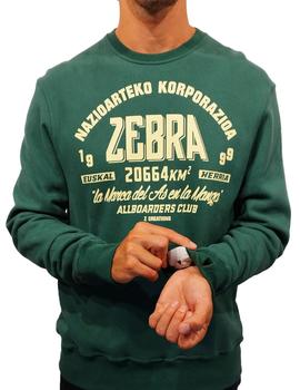 Sudadera Zebra Allboarders s/capucha Verde hombre