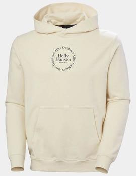 Sudadera HH Core Graphic Hoodie Crudo hombre