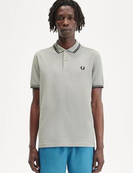 Polo Fred Perry Twin Tipped Gris hombre