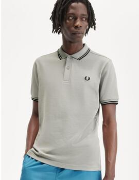 Polo Fred Perry Twin Tipped Gris hombre