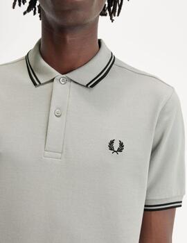 Polo Fred Perry Twin Tipped Gris hombre