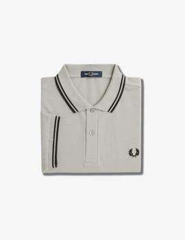 Polo Fred Perry Twin Tipped Gris hombre