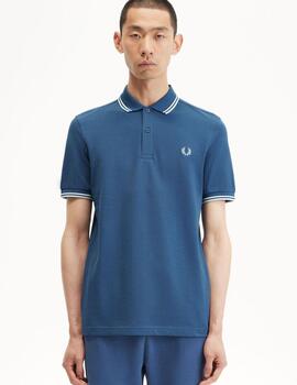 Polo Fred Perry Twin Tipped Azul hombre