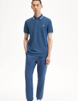 Polo Fred Perry Twin Tipped Azul hombre