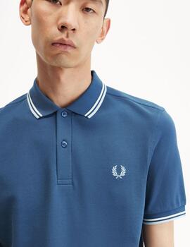 Polo Fred Perry Twin Tipped Azul hombre