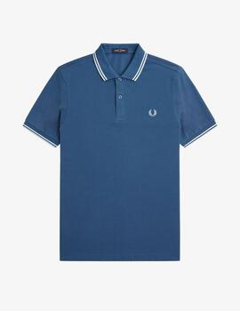 Polo Fred Perry Twin Tipped Azul hombre