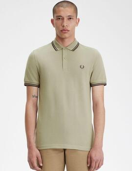 Polo Fred Perry Twin Tipped Beige hombre