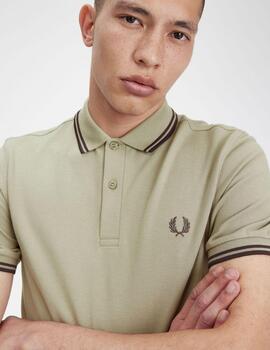 Polo Fred Perry Twin Tipped Beige hombre