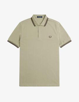 Polo Fred Perry Twin Tipped Beige hombre