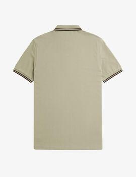 Polo Fred Perry Twin Tipped Beige hombre