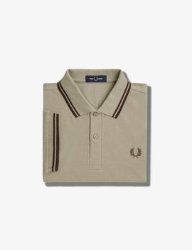 Polo Fred Perry Twin Tipped Beige hombre