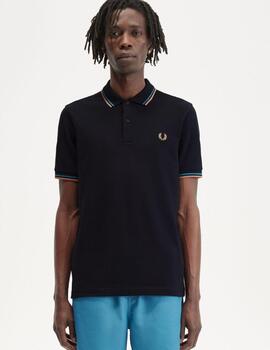 Polo Fred Perry Twin Tipped Marino hombre