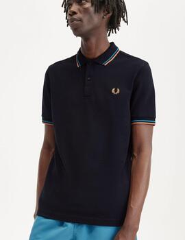 Polo Fred Perry Twin Tipped Marino hombre