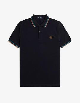 Polo Fred Perry Twin Tipped Marino hombre