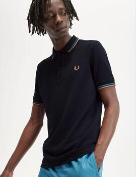 Polo Fred Perry Twin Tipped Marino hombre