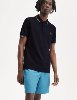 Polo Fred Perry Twin Tipped Marino hombre