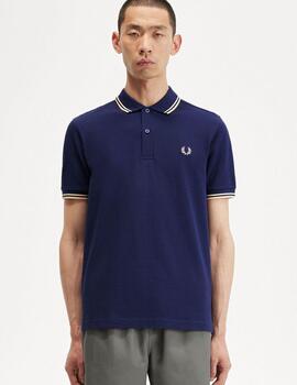 Polo Fred Perry Twin Tipped Marino hombre